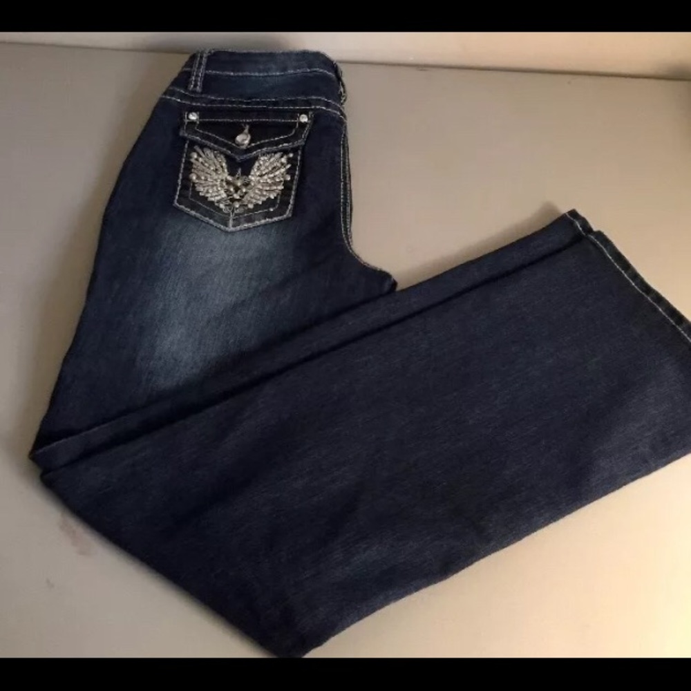 Earl wash jean sz6 embezzlement bling flip pocket